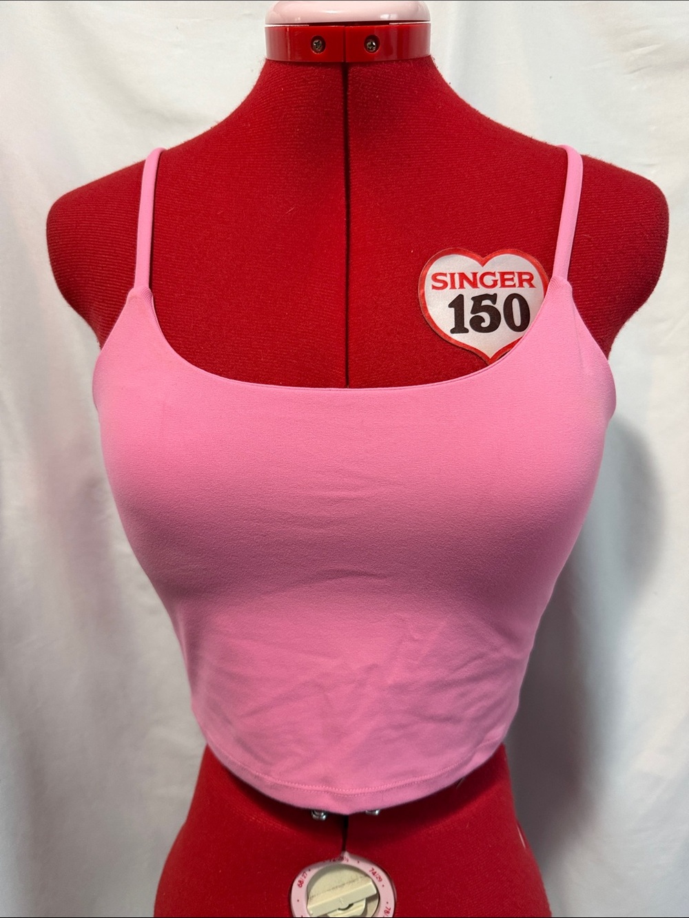 Women's Pink Spaghetti Strap Crop Cami
